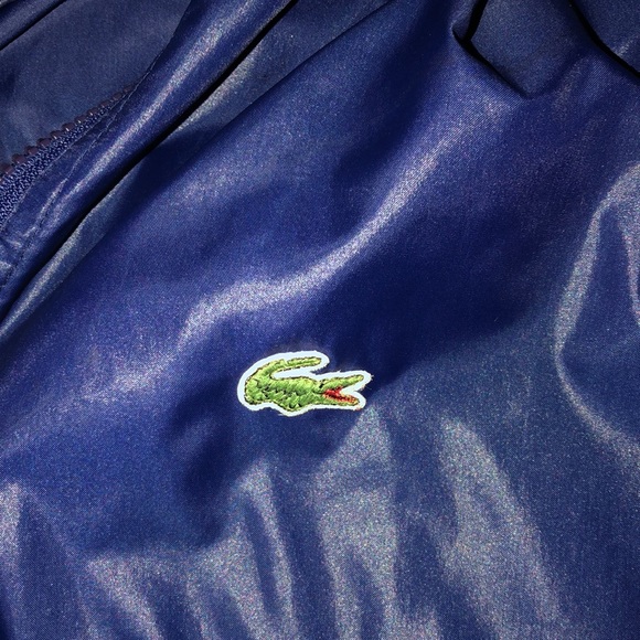 Vintage 90s Lacoste windbreaker size large it’s teal & navy blue 9/10 condition - Picture 5 of 7